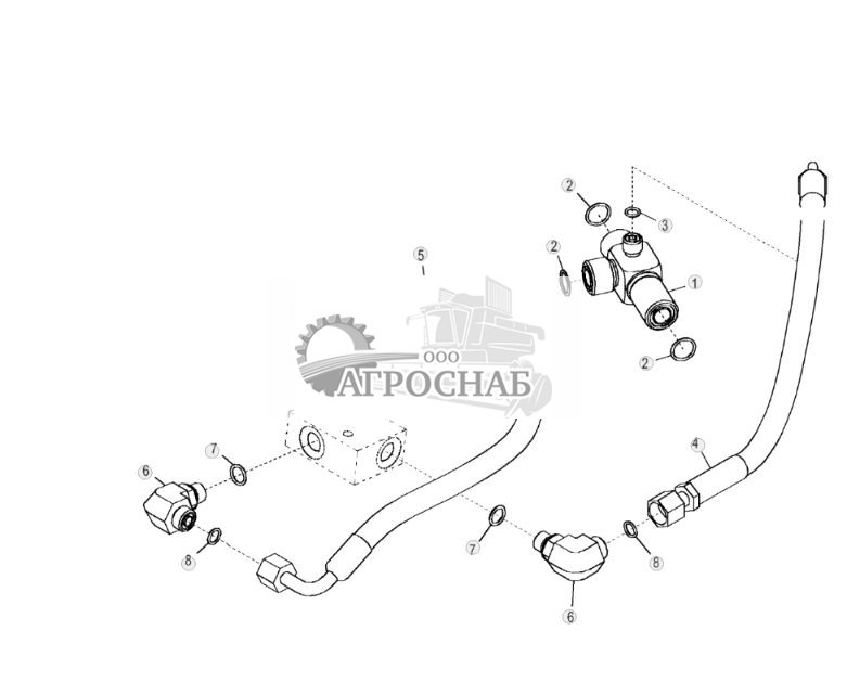 Трубопроводы клапана опускания груза (ЭГ управление, с самовыравниванием) - ST1585 202.jpg